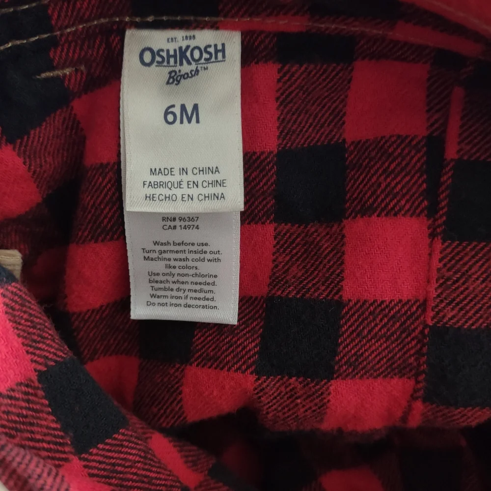 Oshkosh Baby Boys Overalls Corduroy Fleece Lined 6 months - Picture 4 of 4